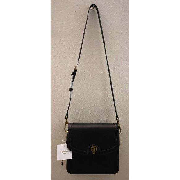 Fossil SHB3070001 Women's Black Ainsley LiteHide Leather Sm. Flap Crossbody - Picture 10 of 16